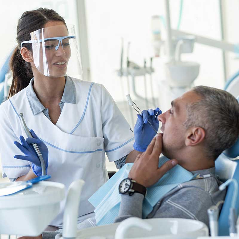 Image of patient after an oral surgery procedure